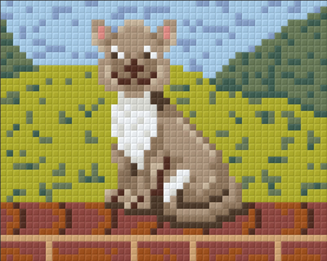 Fluffy The Farmyard Cat One [1] Baseplate PixelHobby Mini-mosaic Art Kit image 0